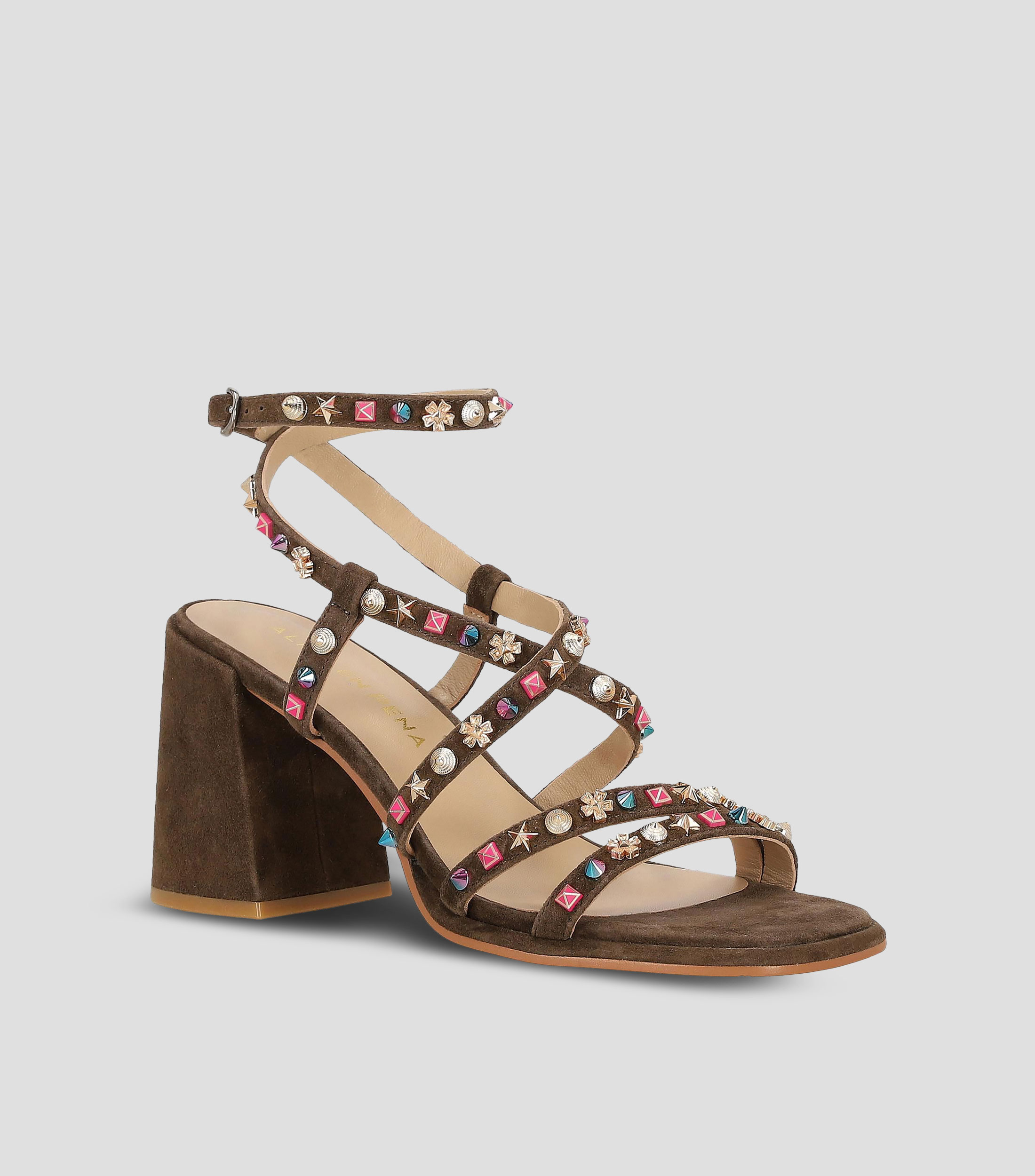 Sandalias tacón alto cuadrado Mujer